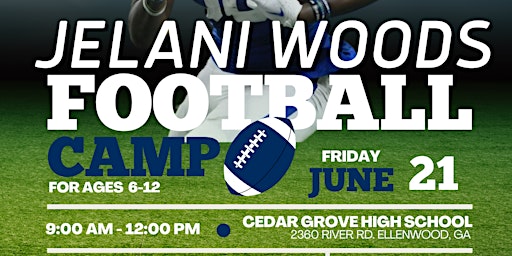 Jelani Woods Football Camp | Day 1 (AGES 6-12) | Cedar Grove High School