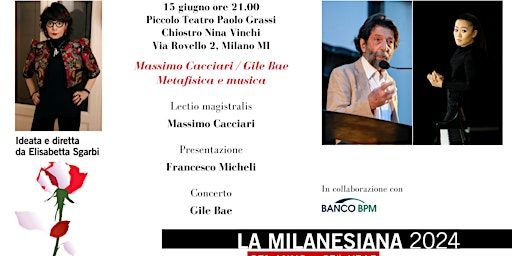MASSIMO CACCIARI / GILE BAE METAFISICA E MUSICA | Piccolo Teatro Grassi