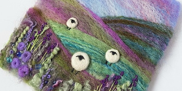 Felted Shropshire Hills - needle felted and embroidered picture | Bayston Hill Memorial Hall