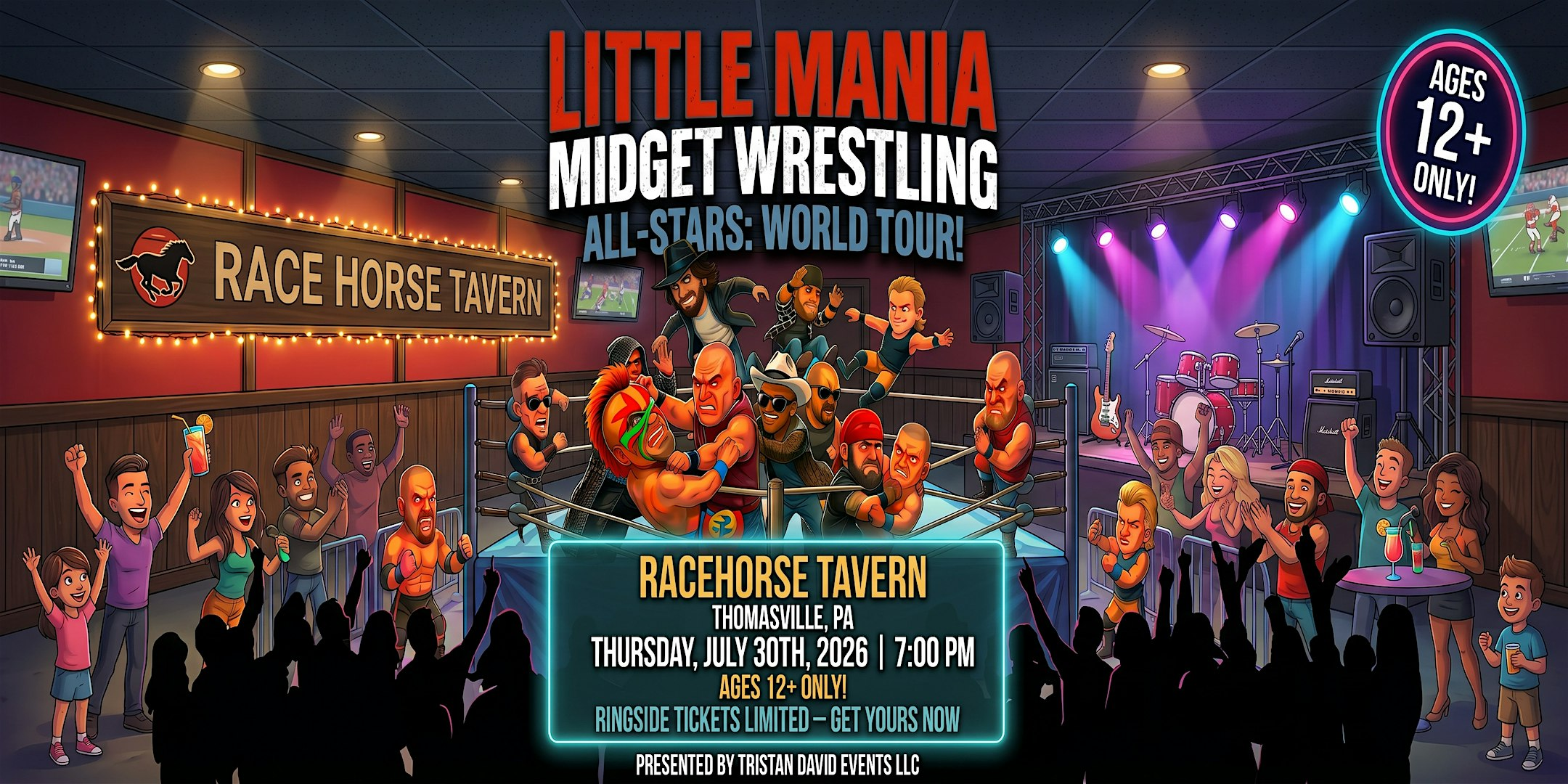 Little Mania Midget Wrestling All-Stars: World Tour in Thomasville, PA! | RaceHorse Tavern