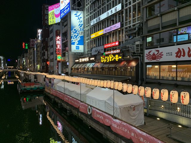 大阪　おすすめスポット　道頓堀川 万灯祭 2022 戎橋からのちょうちん風景が素晴らしい❗️
