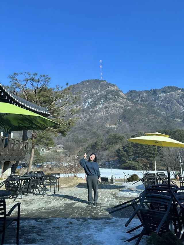 산정호수를 바라보는 호수뷰 한옥베이커리카페 #가비가배