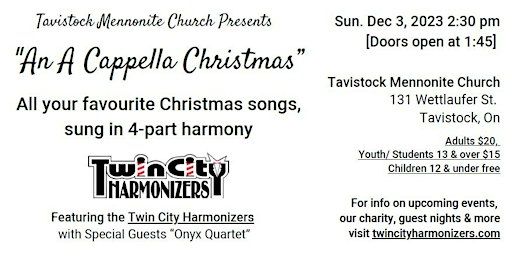 An A Cappella Christmas | Tavistock Mennonite Church