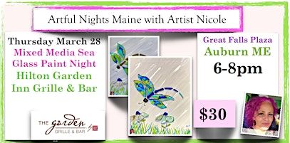 Paint Night-Sea Glass Mixed Media at Hilton Garden Inn Grille & Bar, Auburn | Garden Grille & Bar at Hilton Garden Inn Auburn Riverwatch