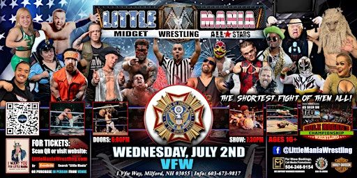 Milford, NH - Little Mania Midget Wrestling @ VFW | 1 Vfw Way