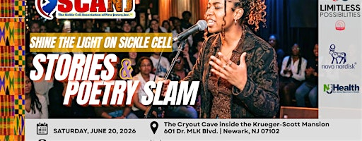 Shine the Light on Sickle Cell  Stories/Poetry Slam | Newark Makerhoods at the Krueger-Scott Mansion