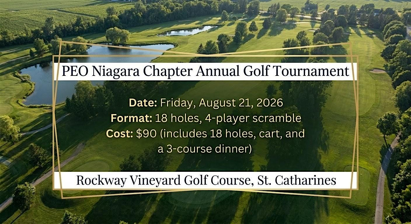 PEO Niagara Chapter Golf Tournament: August 21, 2026 | Rockway Vineyards Golf Course