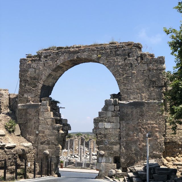 Roman ruins in a beautiful coast town 