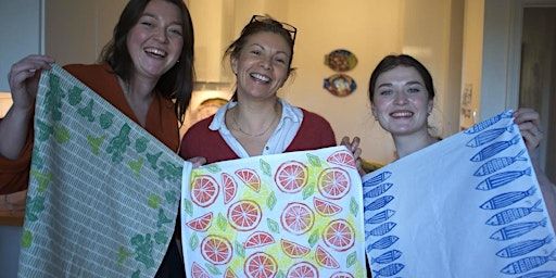 Tea Towel Printing at the Muswell Hill Creatives Make & Mend Festival | St Andrews Church Centre