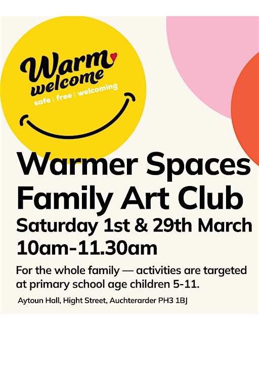 Warmer Spaces Family Art Club | Aytoun Hall