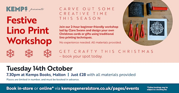 Festive Lino Print Workshop | Kemps General Store Ltd
