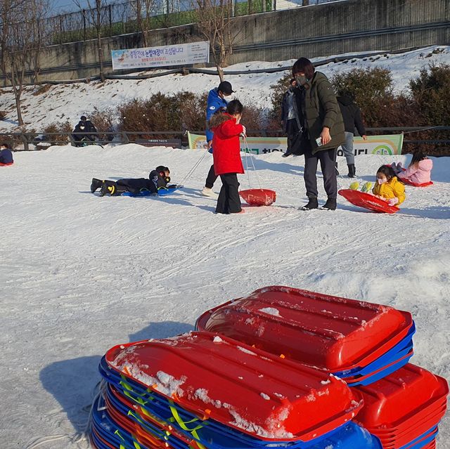눈썰매랑 스케이트타러 가자! 중랑천 눈썰매장 OPEN!