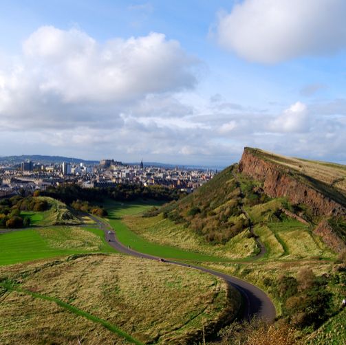 View of Salisbury Crags from Arthur’s Seat