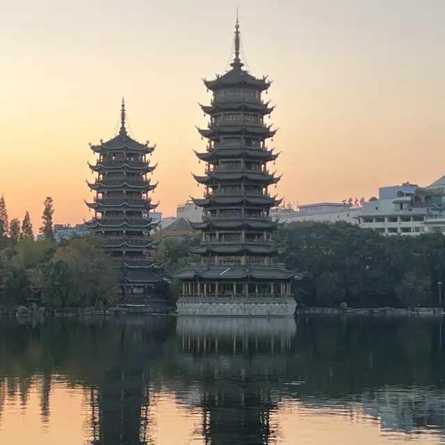 Watching the sun fade over pagodas