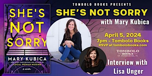 She's Not Sorry: An Evening with Mary Kubica | Tombolo Books