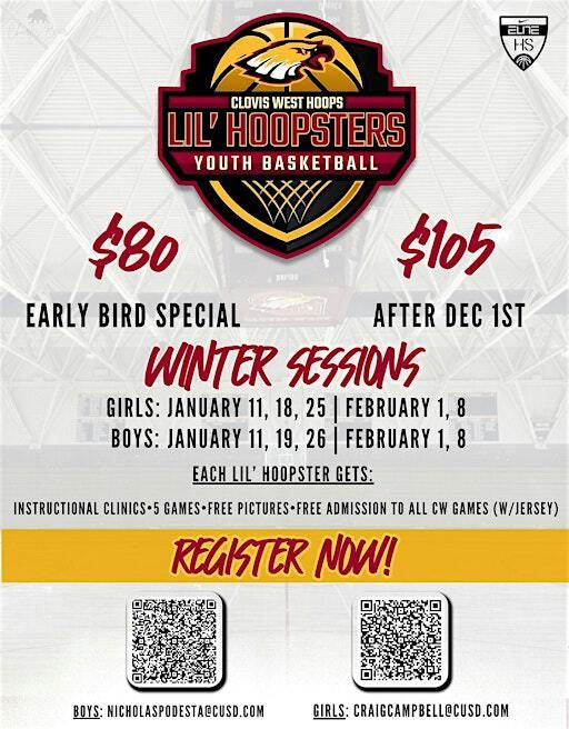 2025 Boys Lil' Hoopsters @ Clovis West (Early Bird Registration) | Clovis West High School