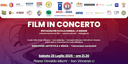 FILM IN CONCERTO 2025 - Spettacolo per tutta la famiglia | Piazza Osvaldo Mischi