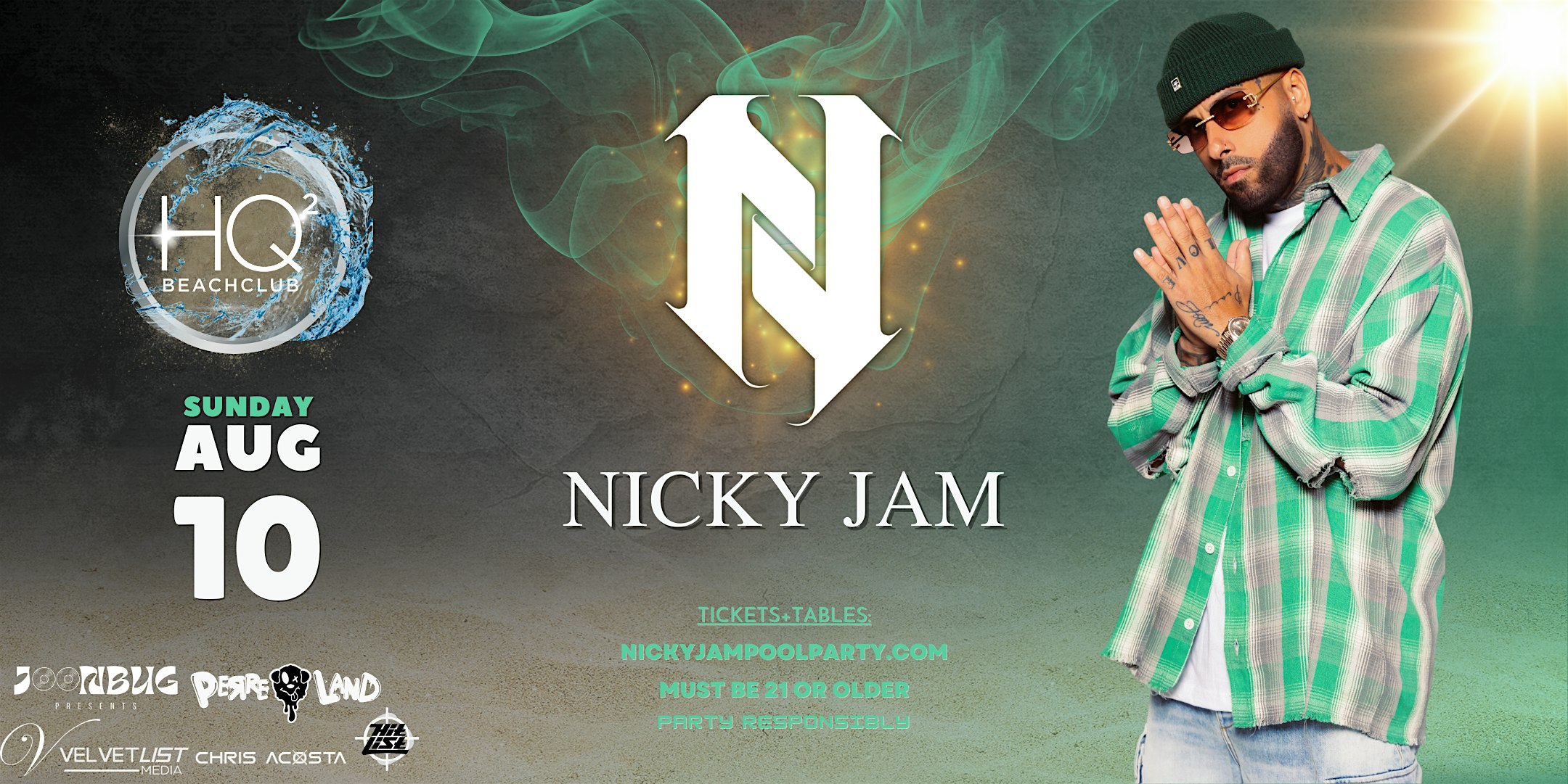 Nicky Jam Pool Party @ HQ2 Atlantic City | HQ2 Beachclub at Ocean Casino Resort