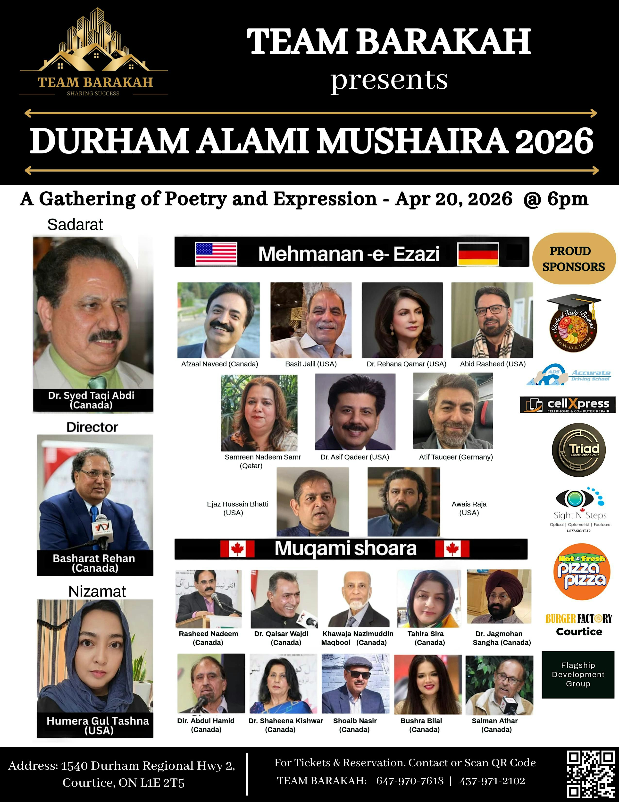 DURHAM ALAIMI MUSHAIRA 2026 | 1540 Durham Regional Hwy 2