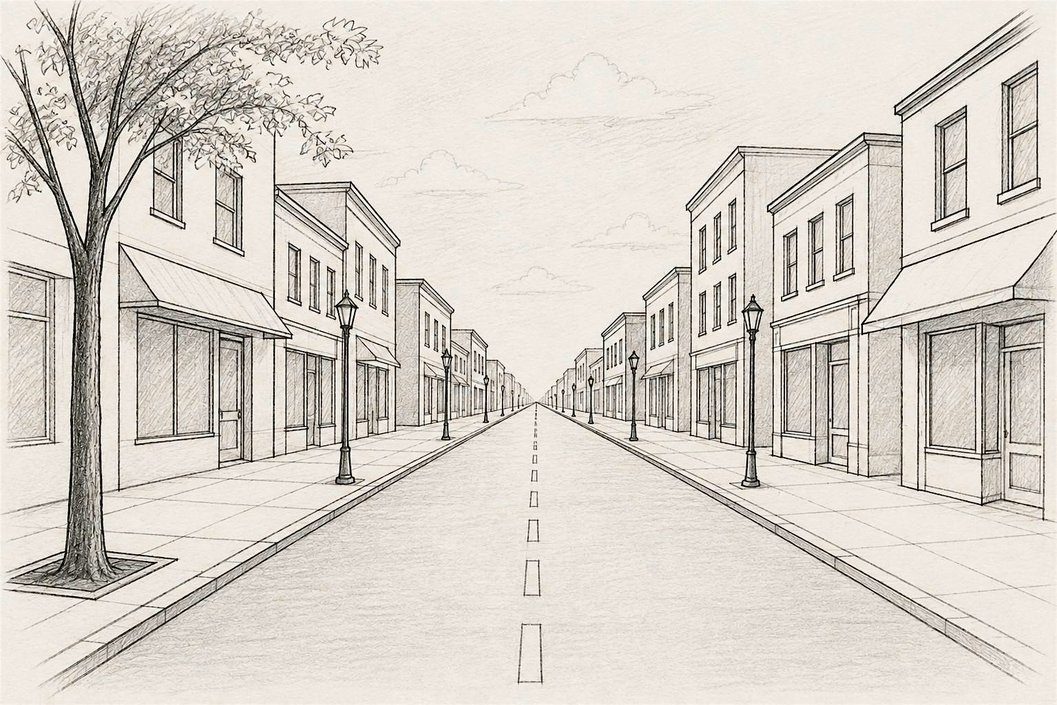 One Point Perspective Drawing Class for Adults and Teens | Expressive Brush Art Studio