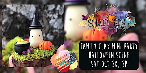 Family Clay Party at Songbirds- Mini Halloween Scene | Songbirds Music, Art, & Dance Center