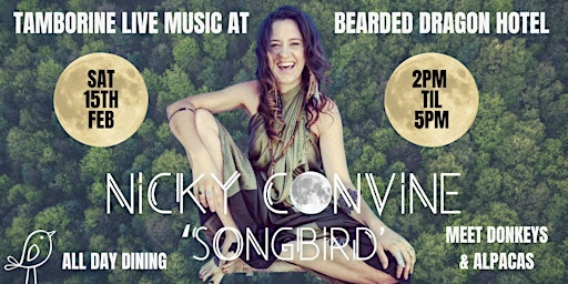 Nicky Convine "Songbird" LIVE & FREE in Tamborine! Breakfast from 8am | Bearded Dragon Hotel Tamborine