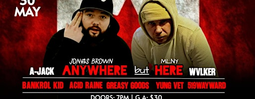 LXSTCAUZ PRESENTS: ANYWHERE BUT HERE (SARNIA) | AJS Bar & Music Hall