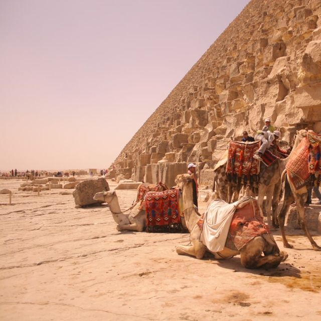 Camel riding in Giza Pyramid complex