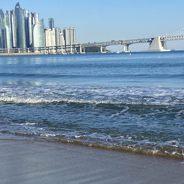 부산 겨울 바다 분위기, 광안리 해수욕장 