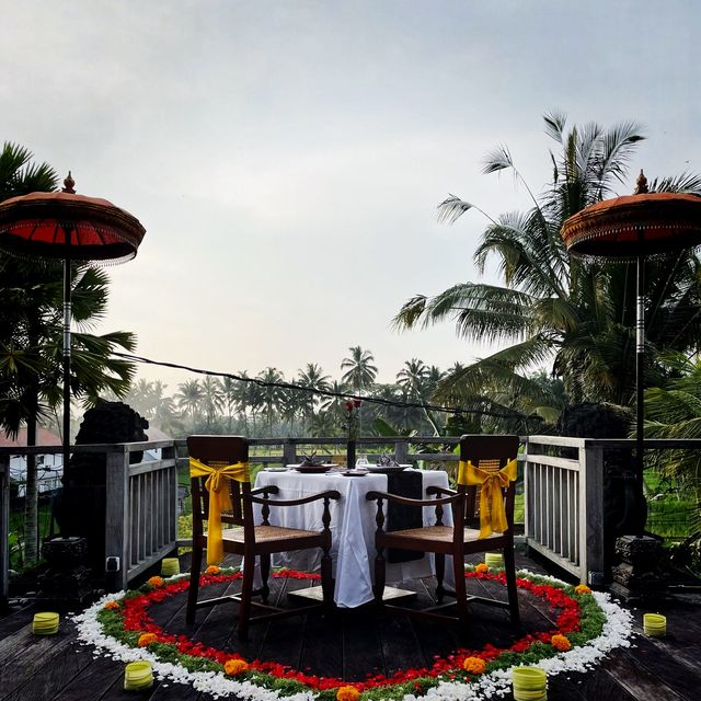 Private fine dining above rice fields!