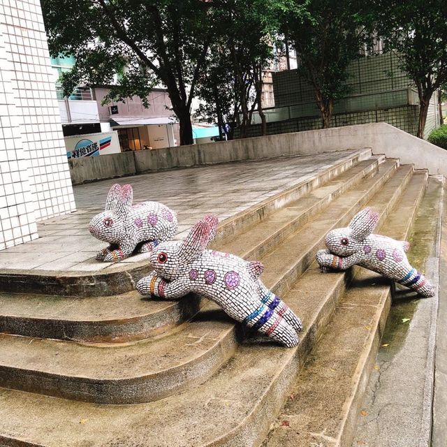 🐶🐰🐻🐤🐧可愛小動物的裝置藝術🎨台北捷運中山站線形公園 Zhongshan Linear Park