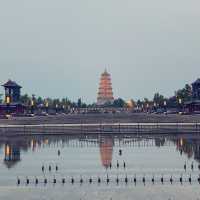 Giant Wild Goose Pagoda / Music fountain