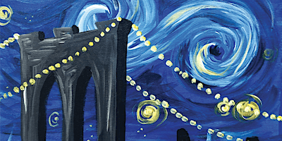Roebling Bridge Starry Night Paint and Sip in Northside Cincinnati | Northside Print Shop