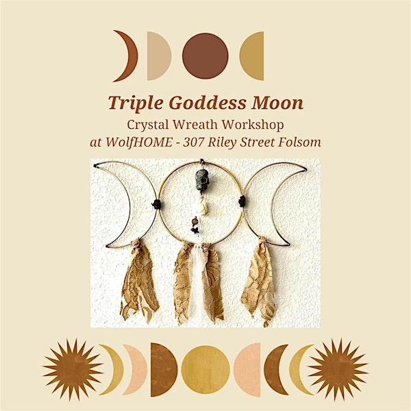 Triple Goddess Moon Crystal Wreath Workshop | Wolf Home Decor