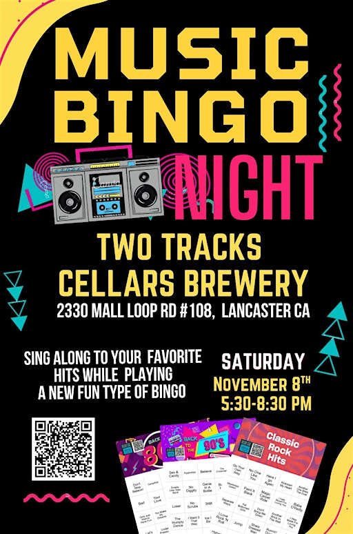 Music Bingo Night @ Two Tracks Cellars Brewery | Two Tracks Cellars Brewery