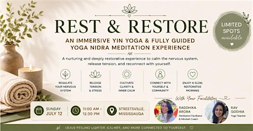 Rest & Restore: Yin Yoga & Yoga Nidra Experience | Streetsville Yoga