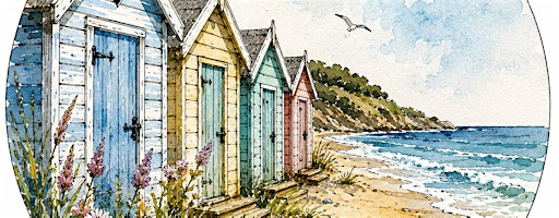 Watercolour and Ink Beach Hut Painting Workshop | Broadstone Mill Shopping Outlet