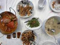 Seafood market in a restaurant 