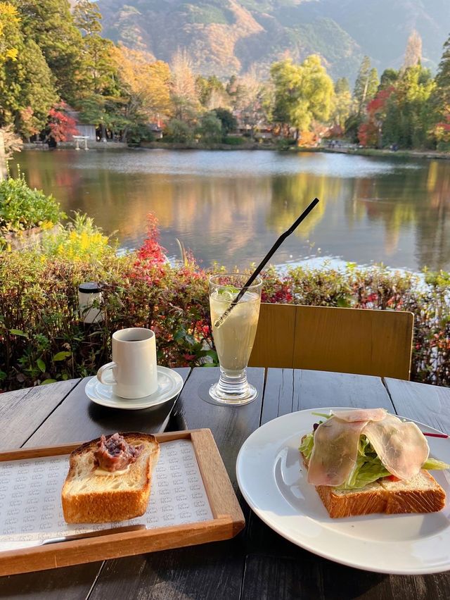 【大分カフェ】金鱗湖の紅葉が素敵な絶景カフェ☺️
