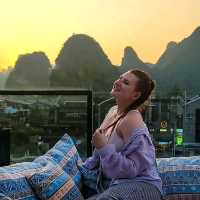 Sunset pictures in Yangshou 
