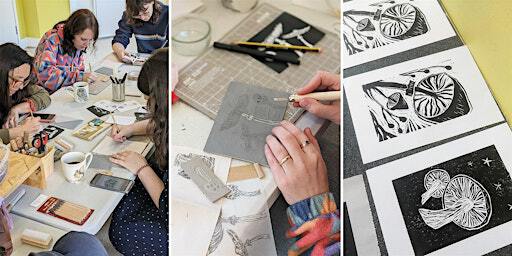 Fun with Fungi, a linocut workshop | L'Étoile Studio - Art Space and Gallery