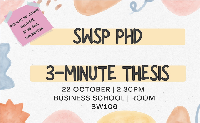 SWSP PhD 3-Minute Thesis | Room SW106,  Strathclyde Business School