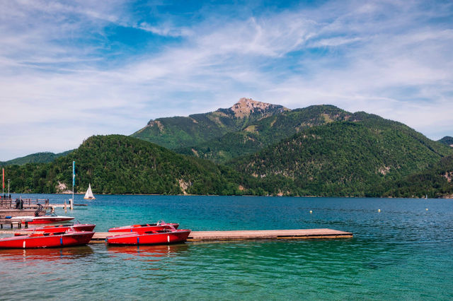 The pearl of Lake Wolfgang at the foot of the Alps.