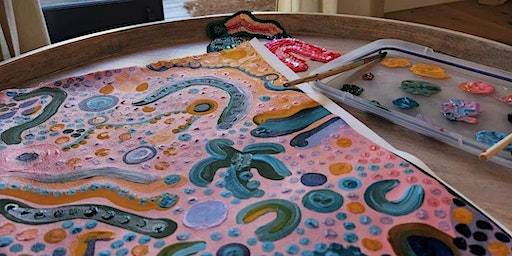 Painting traditional symbols with Kayla Cartledge | Seawinds Community Hub