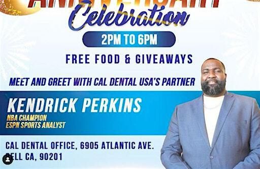 Cal Dental USA’s 9th Year Anniversary With NBA Champion Kendrick Perkins | 6905 Atlantic Ave