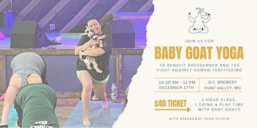Baby Goat Yoga to Benefit Dressember | B.C. Brewery