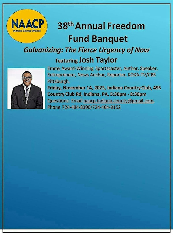 Indiana County NAACP 38th Annual Freedom Fund Banquet | Indiana Country Club