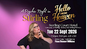 Psychic Night in Stirling - Hello from Heaven Stirling Scotland | Stirling Court Hotel