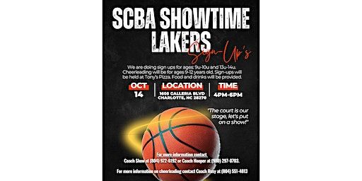 SCBA SHOW TIME LAKERS SIGN UPS | Tony's Pizza Galleria