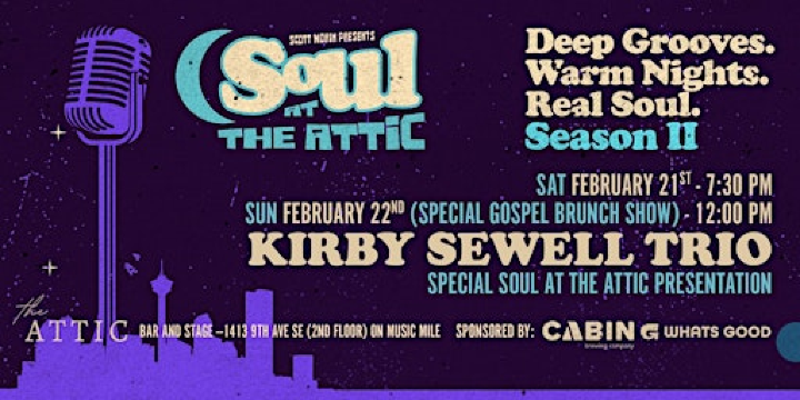 KIRBY SEWELL TRIO | The Attic Bar & Stage